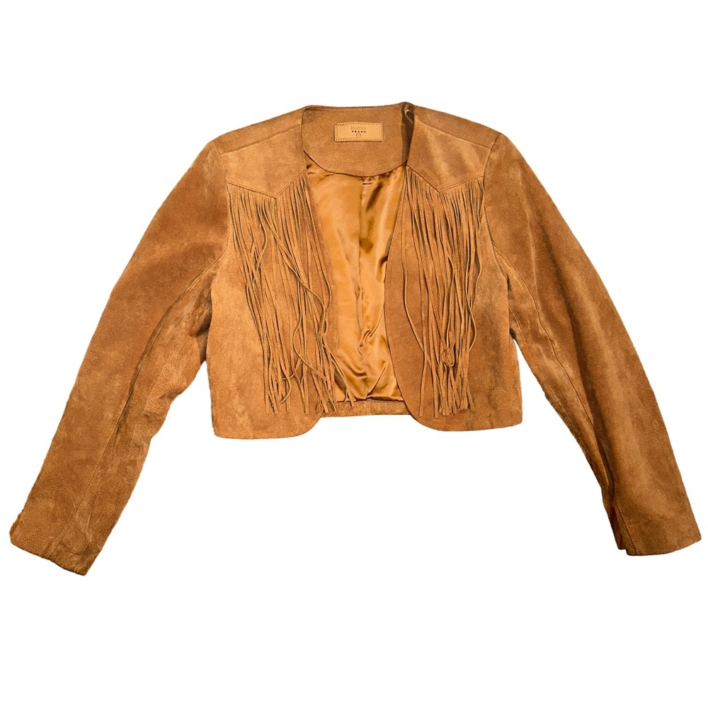 BLANKNYC leather fringe jacket